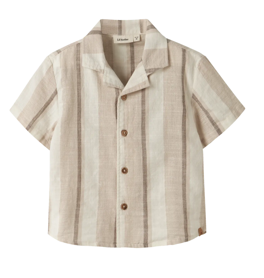Skjorta 92-128 - NMMFIBERT SS LOOSE SHIRT LIL