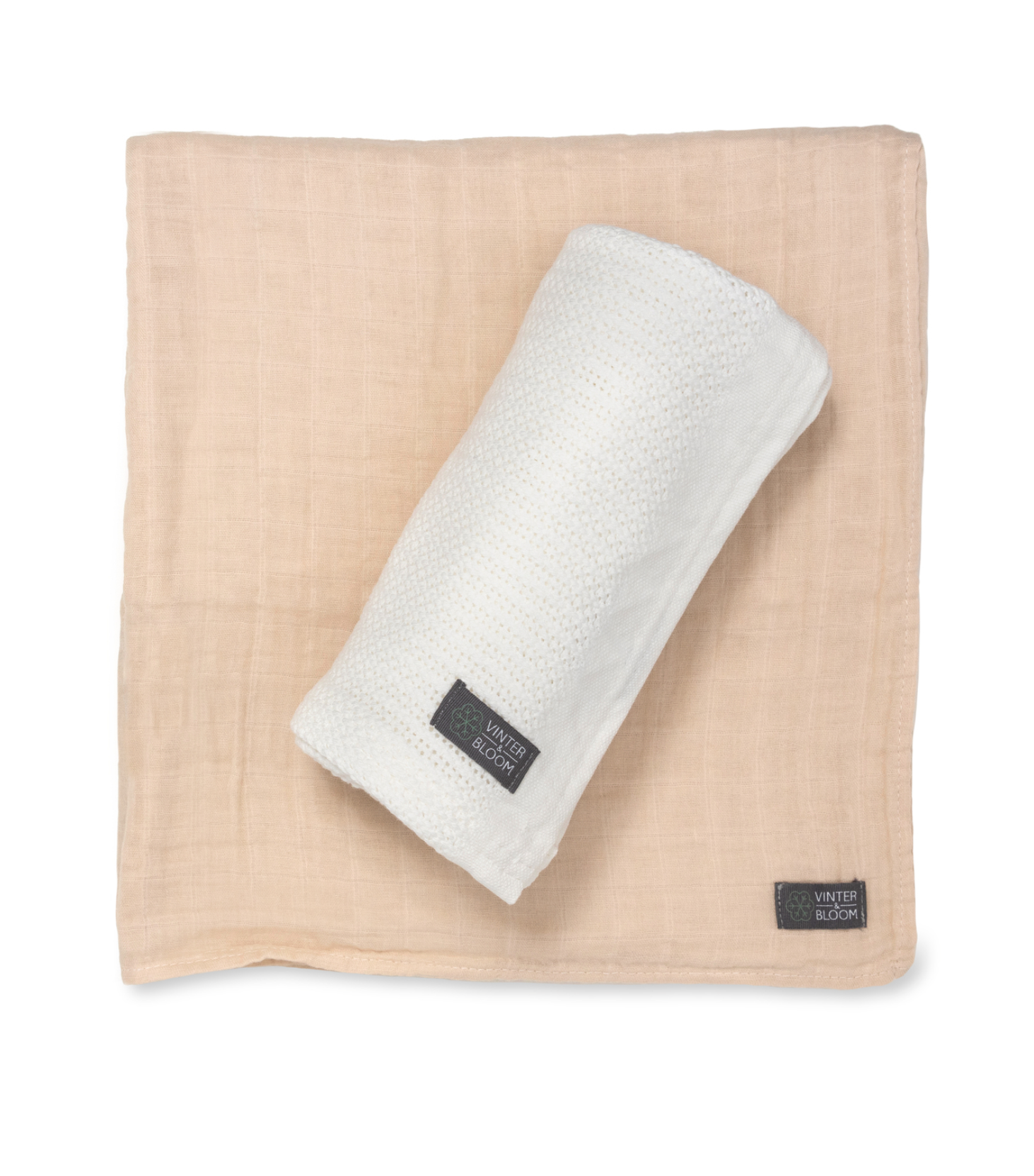 Vinter & Bloom Soft Grid+Muslin EKO 2p "Vit/Beige"