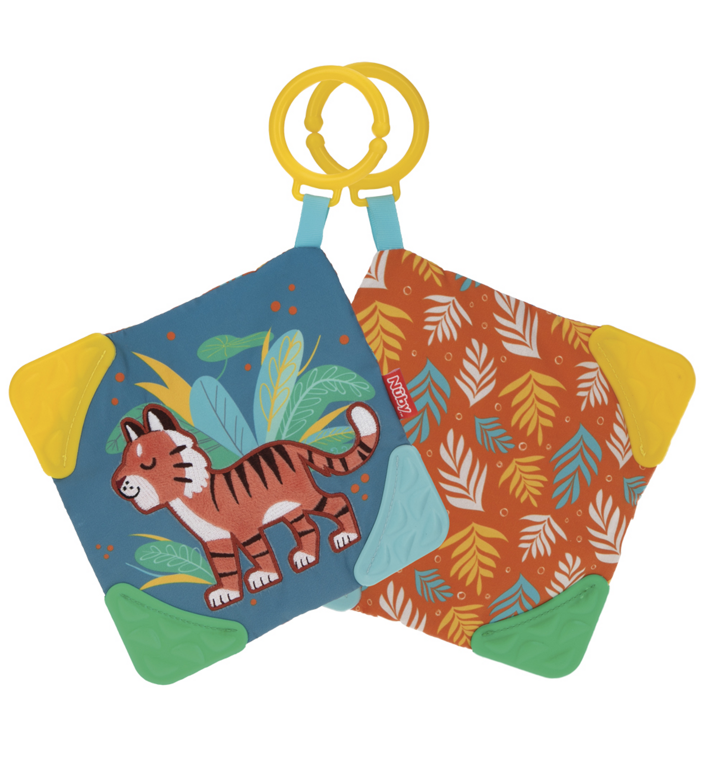 Babybok och bitleksak - Teether Blanket Peacock and Tiger 0 m +