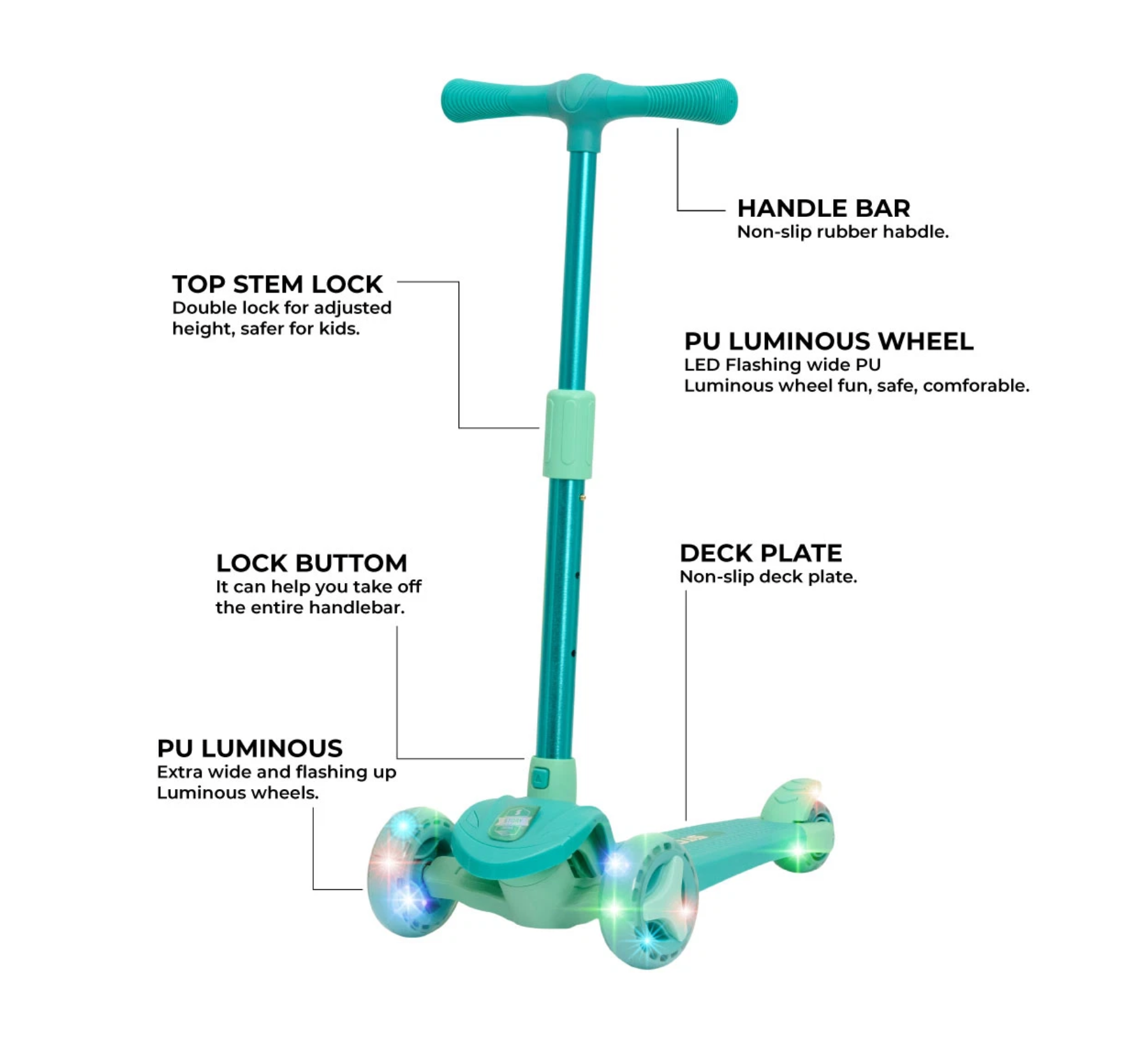 Story Mini Friends LED deluxe 3-wheel kids scooter