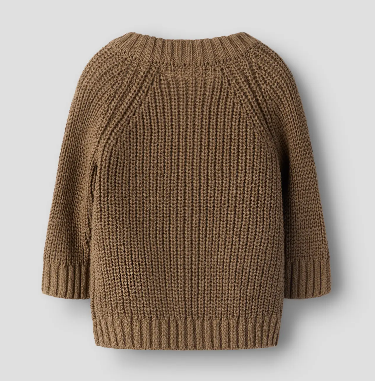 Långärmad kofta baby - NBNEMLEN LS KNIT CARD LIL NOOS - Shitake