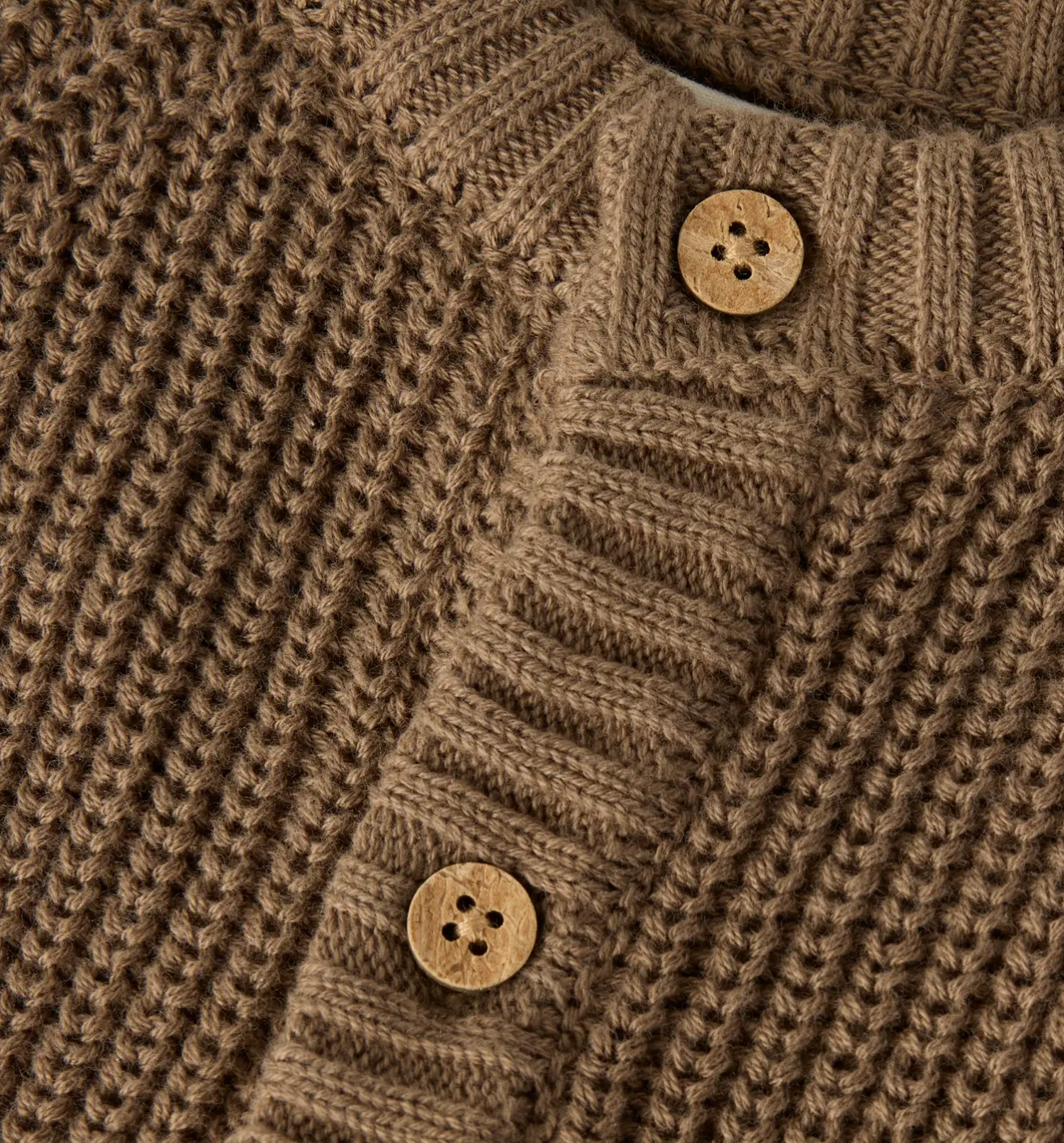 Långärmad kofta baby - NBNEMLEN LS KNIT CARD LIL NOOS - Shitake