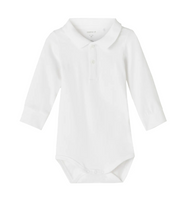 Body m krage - NBMHOLGER LS POLO BODY NOOS - Bright White