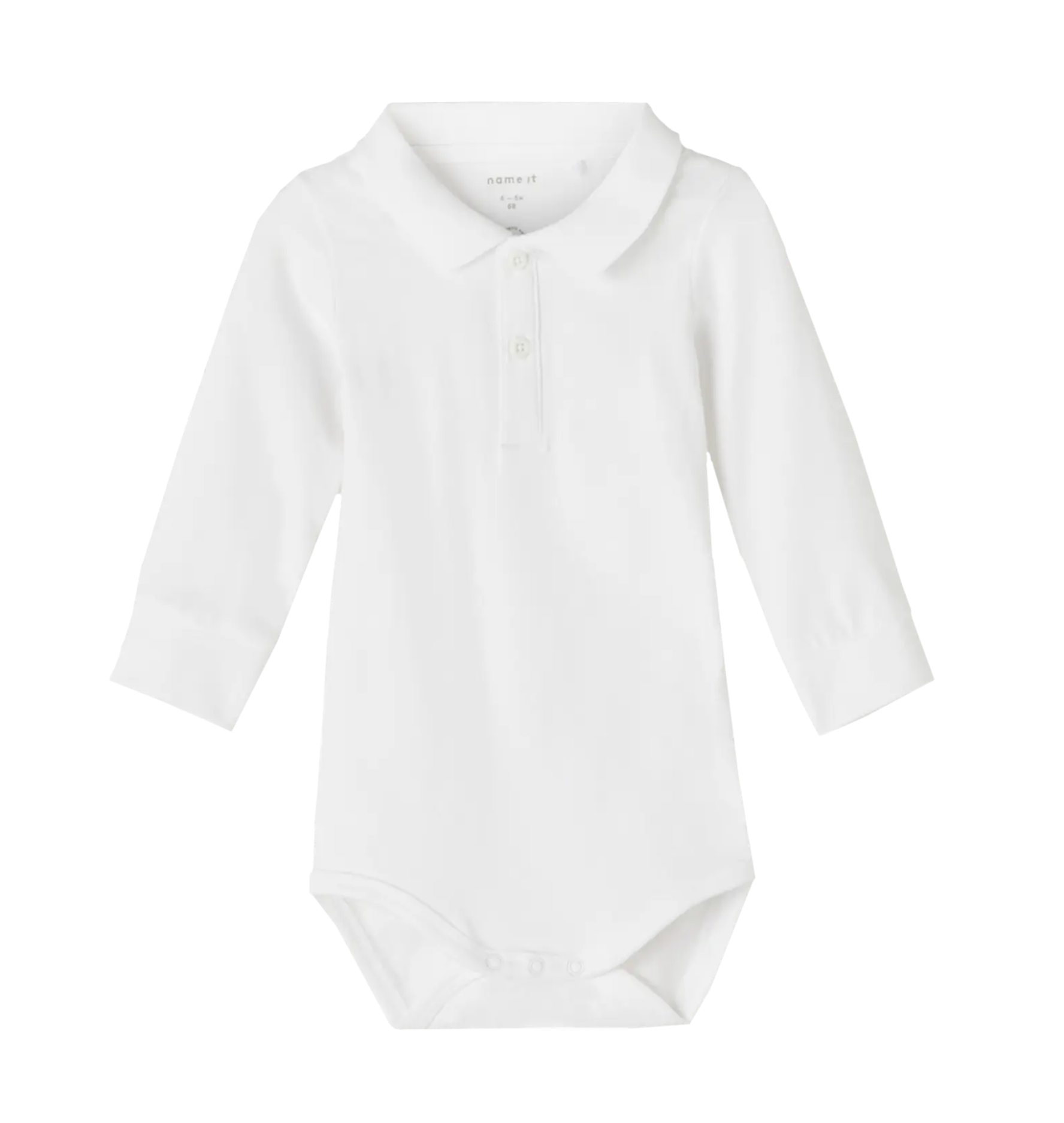 Body m krage - NBMHOLGER LS POLO BODY NOOS - Bright White