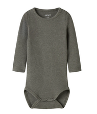 Klassisk body - NBNKAB LS BODY NOOS - Dusty Olive MELANGE
