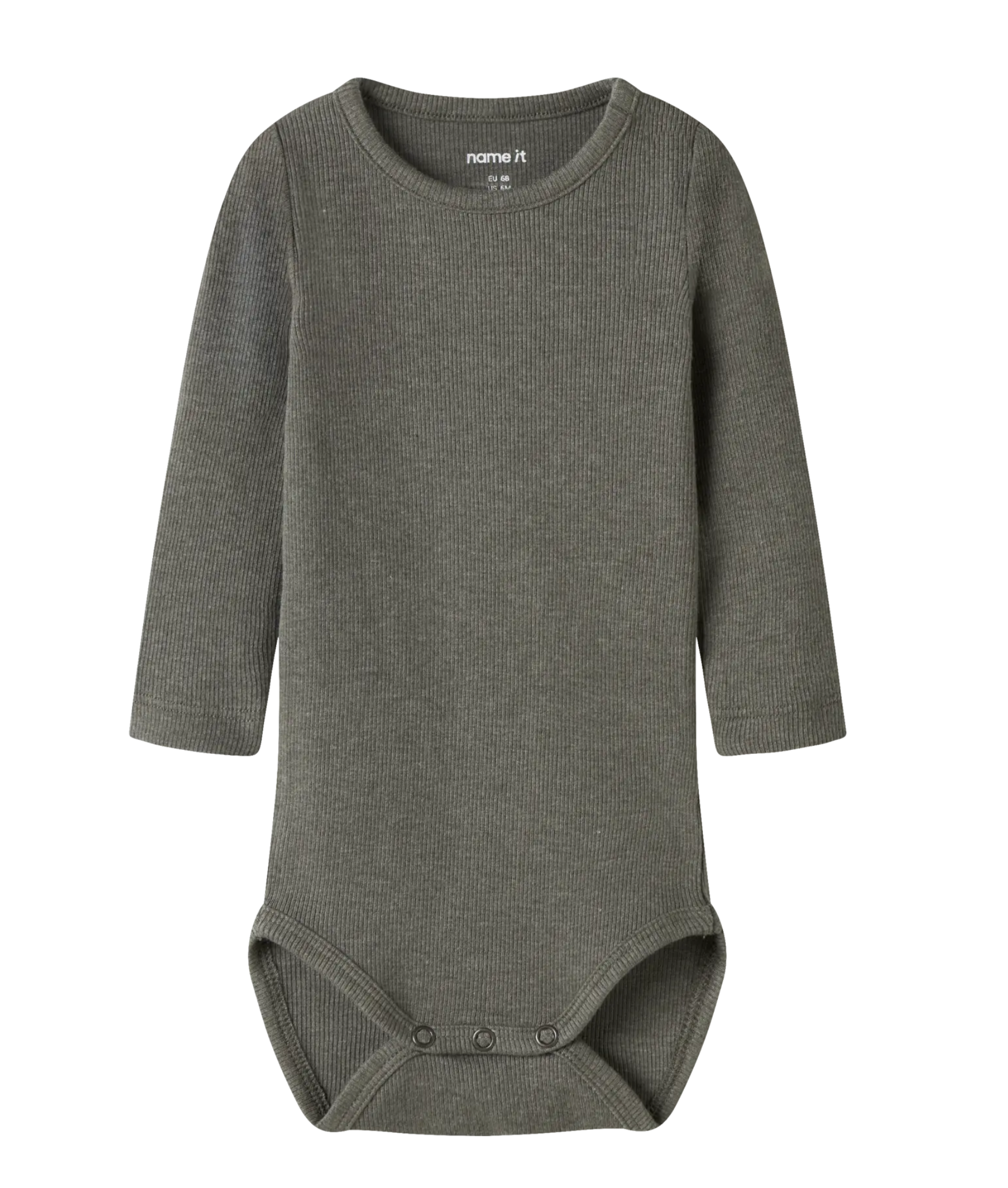 Klassisk body - NBNKAB LS BODY NOOS - Dusty Olive MELANGE