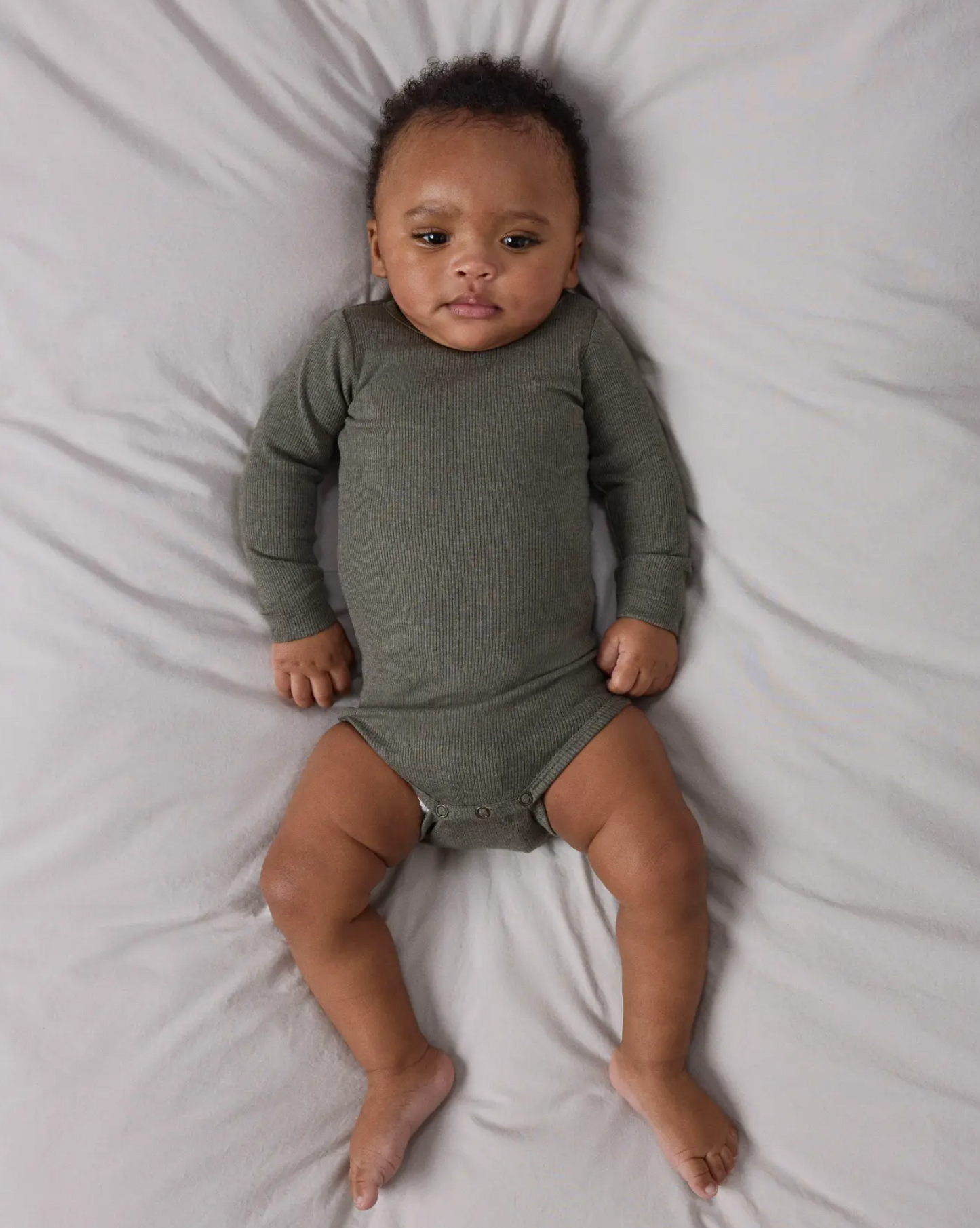 Klassisk body - NBNKAB LS BODY NOOS - Dusty Olive MELANGE