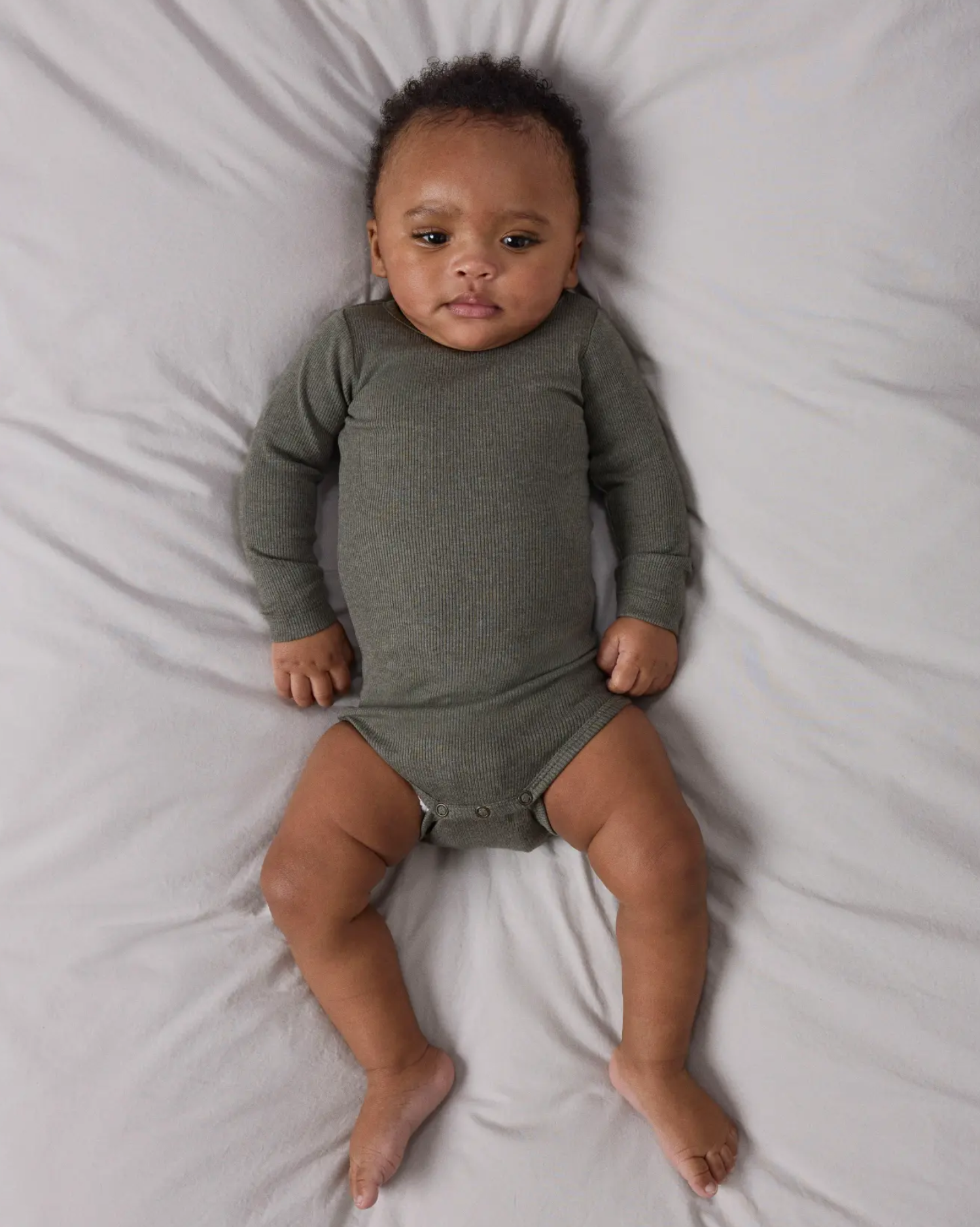 Klassisk body - NBNKAB LS BODY NOOS - Dusty Olive MELANGE