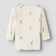 EKOLOGISK BOMULL LÅNGÄRMAD TOPP - NBNGAVO EMO LS SLIM TOP LIL - GIRAFFE