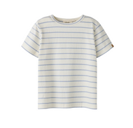 Ribbad randig t-shirt - NMMKAIL SS TOP LIL NOOS - ZEN BLUE