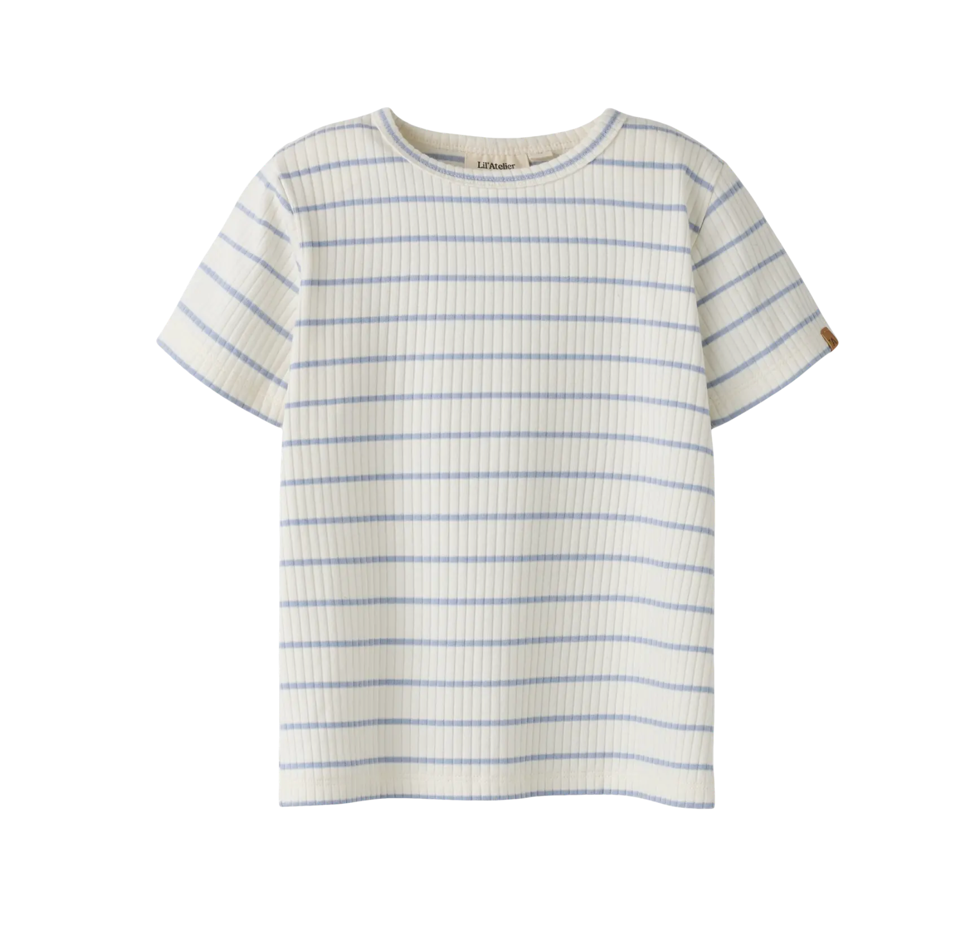 Ribbad randig t-shirt - NMMKAIL SS TOP LIL NOOS - ZEN BLUE
