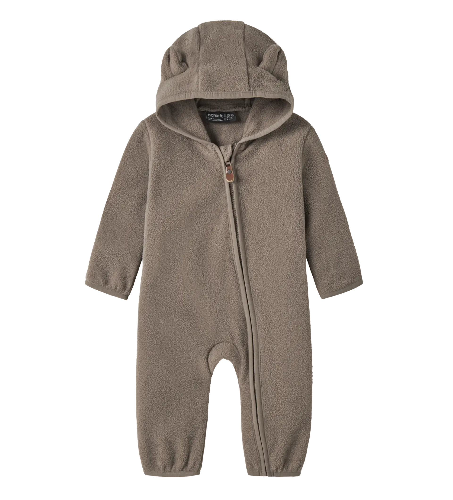 Fleeceoverall för Baby - Walnut - NBNMEEKO FLEECE SUIT MELANGE NOOS