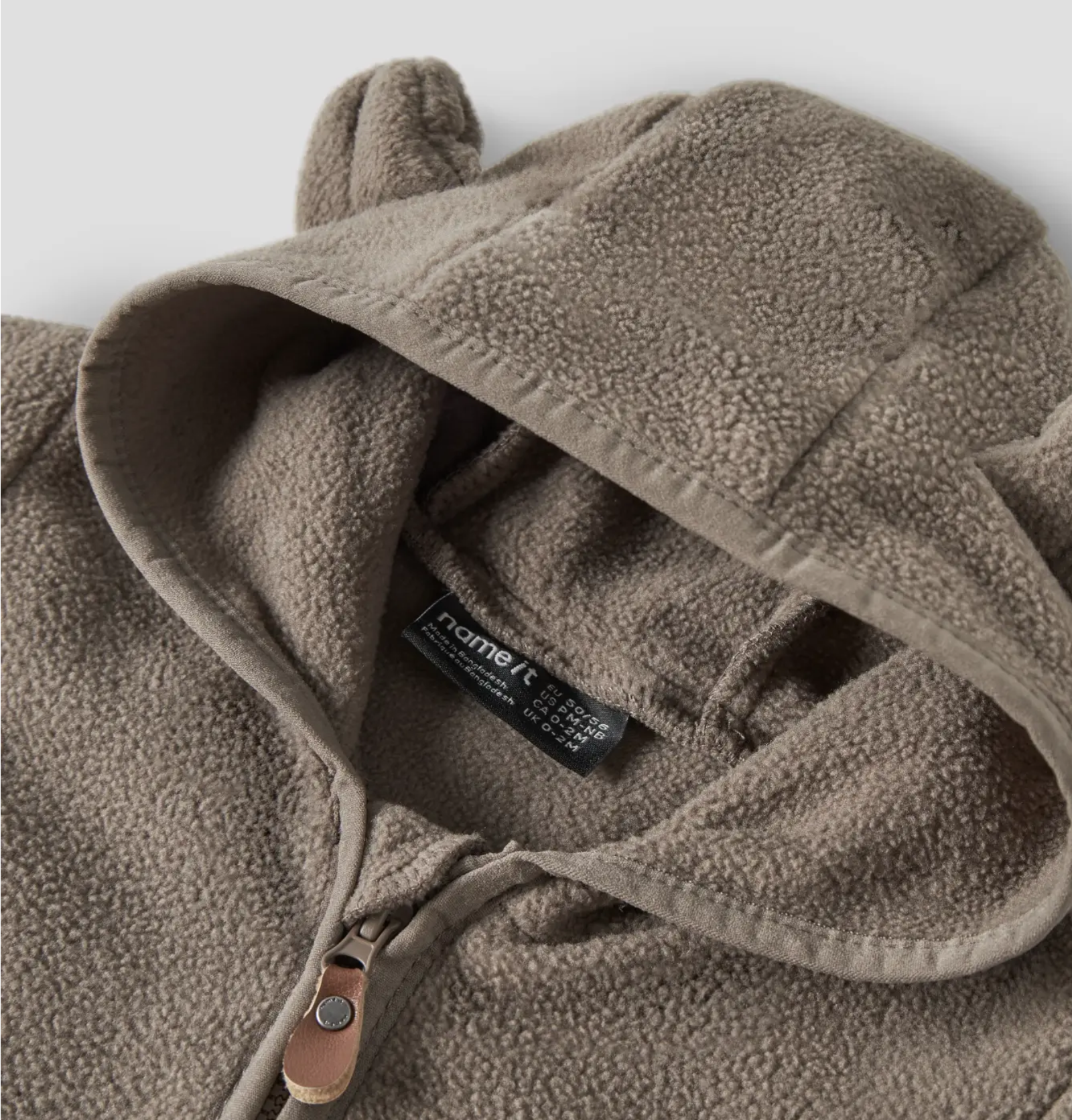 Fleeceoverall för Baby - Walnut - NBNMEEKO FLEECE SUIT MELANGE NOOS