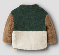 Teddyjacka baby - Jungle Green - NBMMACEY TEDDY JACKET BLOCK