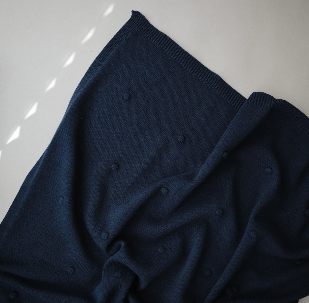 Knitted Textured Dots Baby Blanket