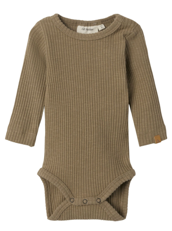 Lil'Atelier NBMRAJO MAB LS SLIM BODY LIL - Petrified Oak