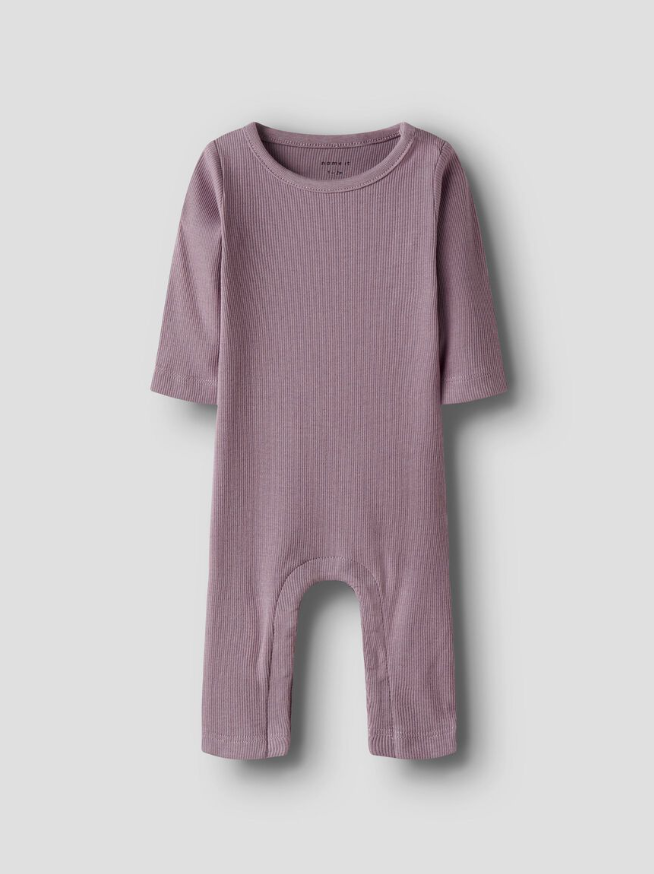 RIBBSTICKNING BODY/SPARKDRÄKT - NBNNAKAL LS SUIT NOOS - Elderberry