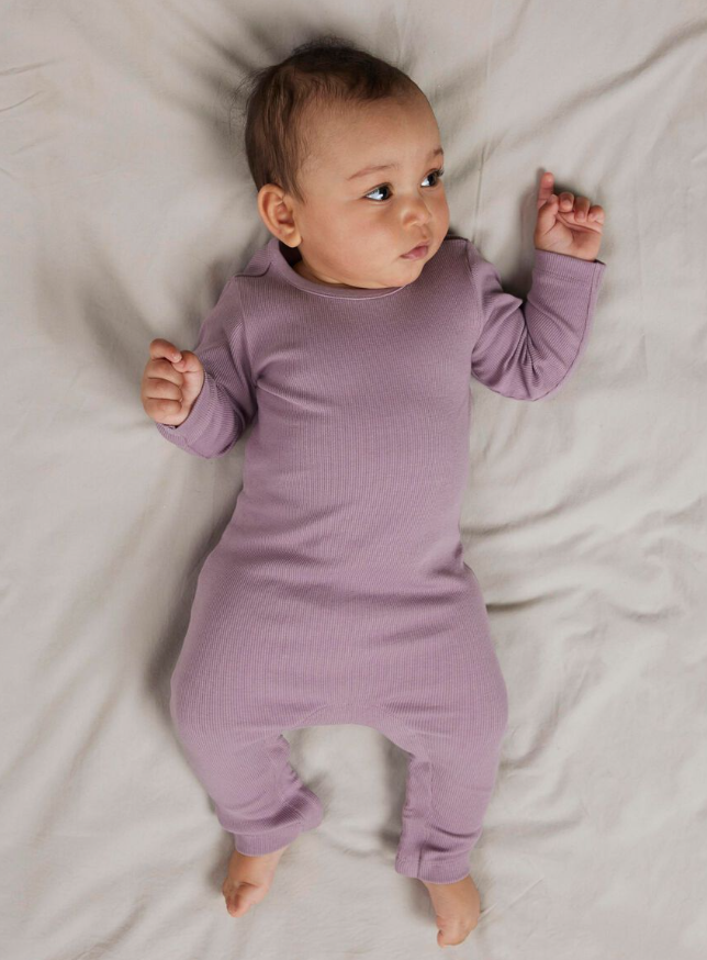 RIBBSTICKNING BODY/SPARKDRÄKT - NBNNAKAL LS SUIT NOOS - Elderberry