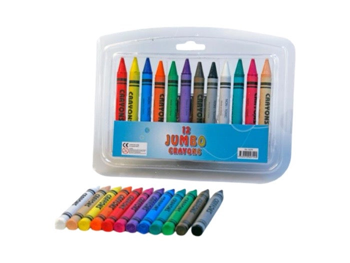Jumbokritor 12p Färger 10cm