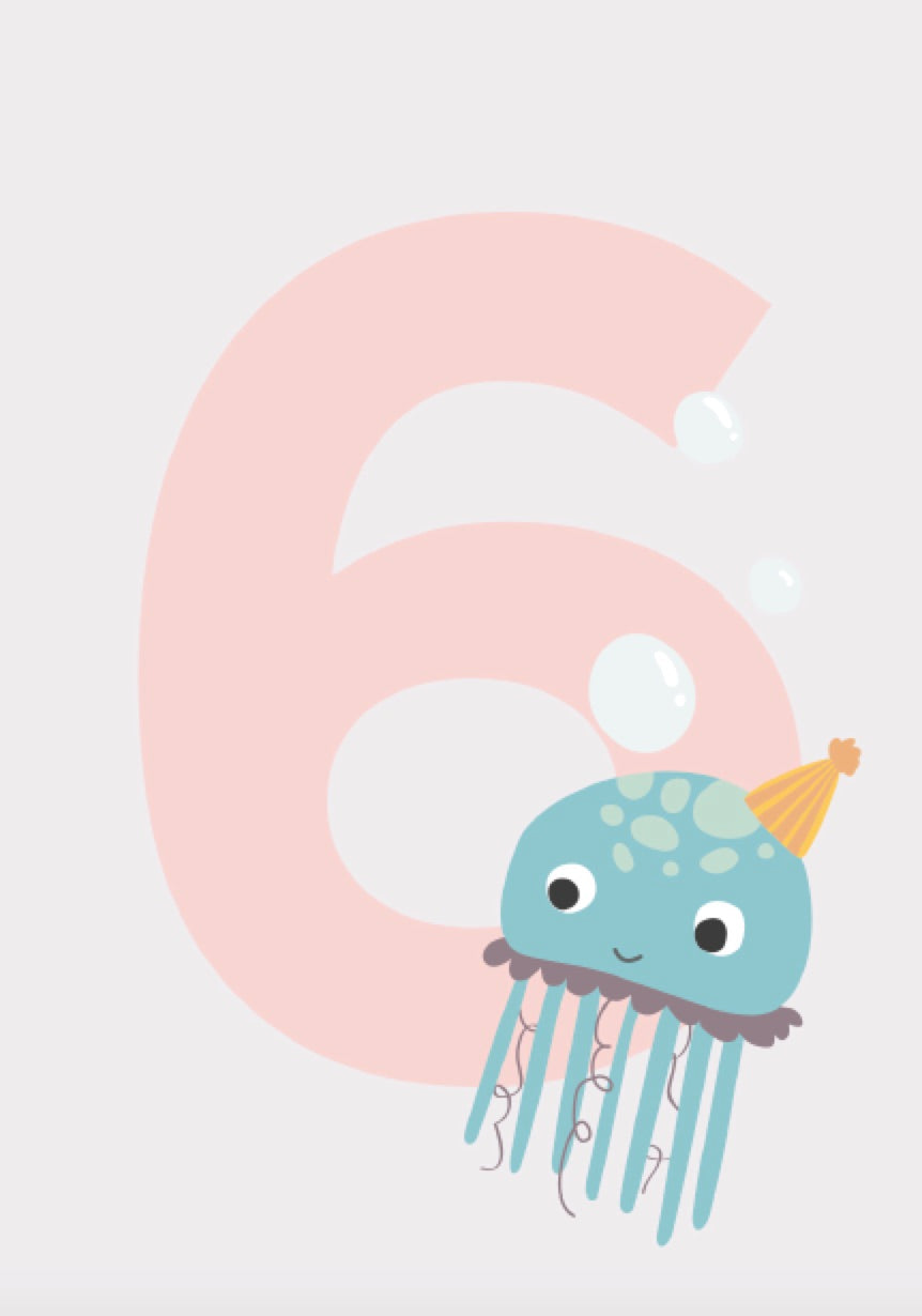 Födelsedagskort 6 år