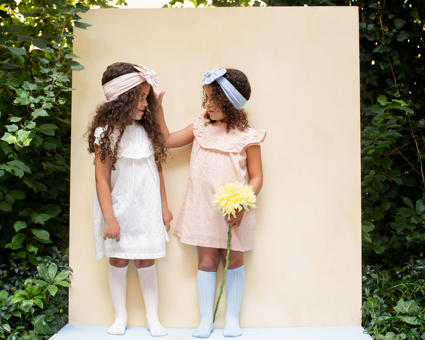 Lieveling Hårband med rosett i ekologisk bomull Sky Blue