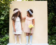 Lieveling Hårband med rosett i ekologisk bomull Sky Blue