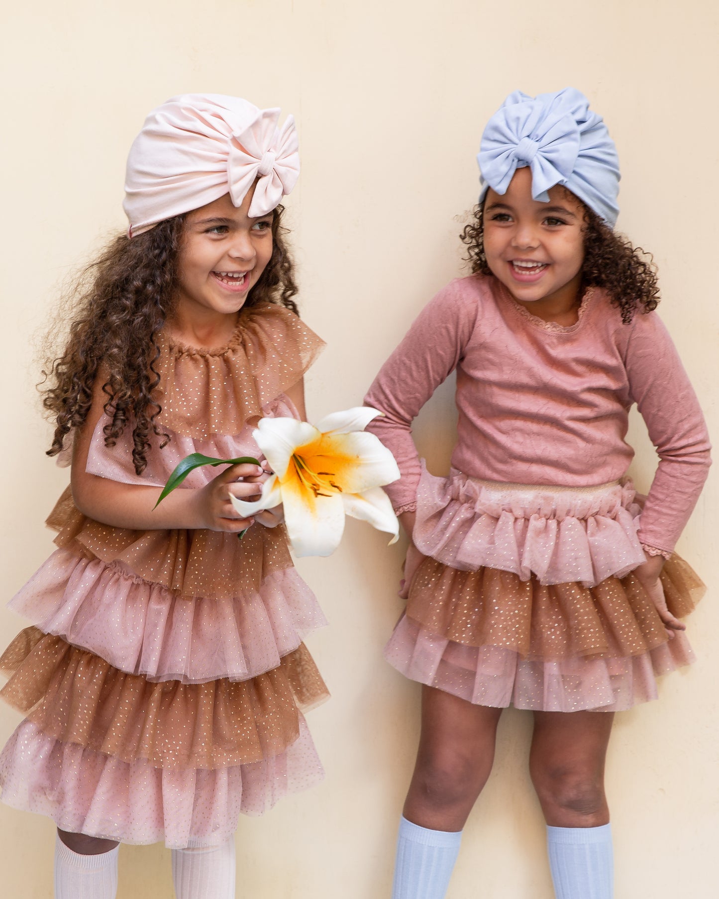 Lieveling Rosett Turban Ekologisk Bomull Peach Pink